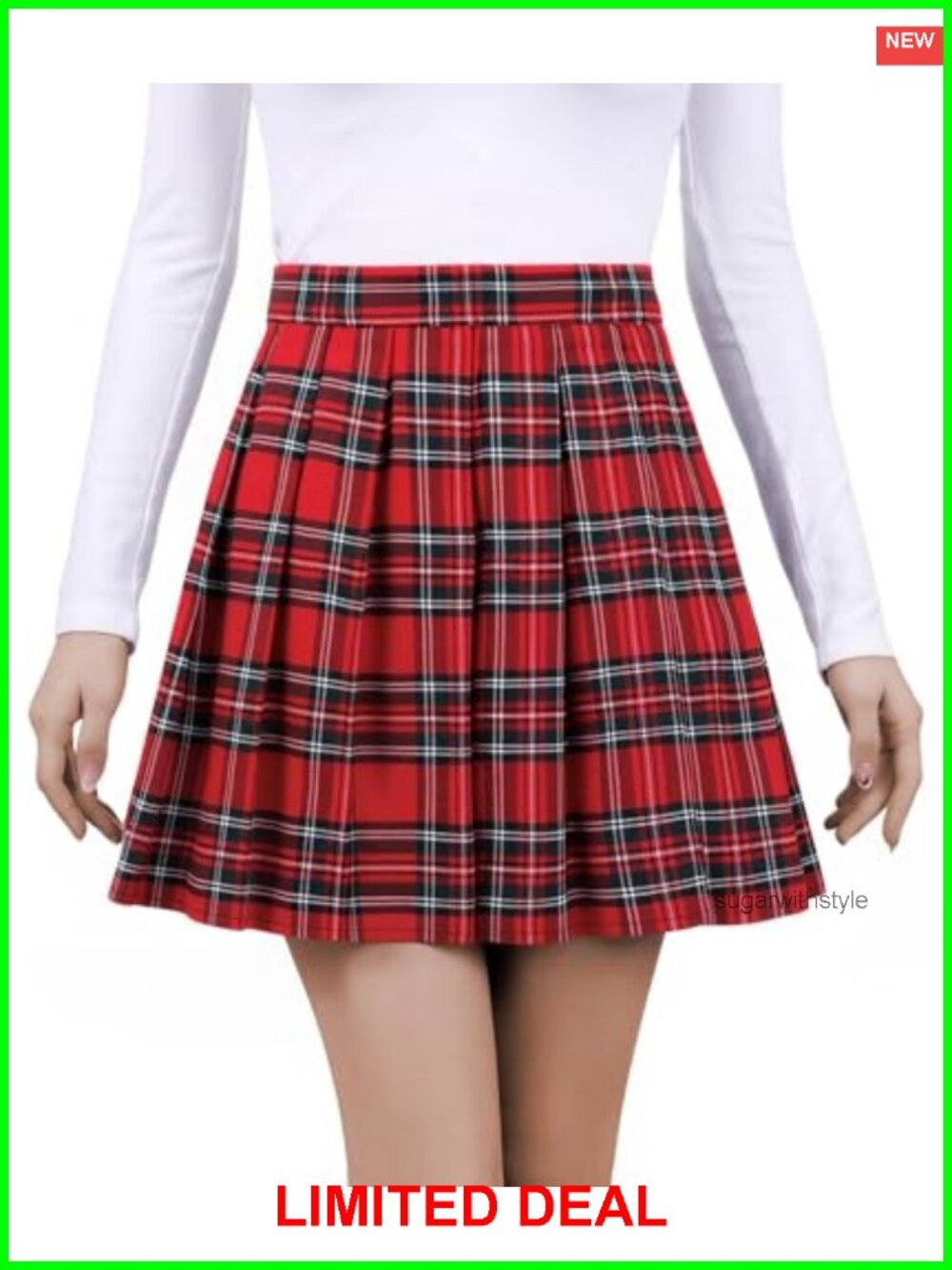 Women's Pleated Mini Skort with Shorts Polyester Blend Athletic Skirt